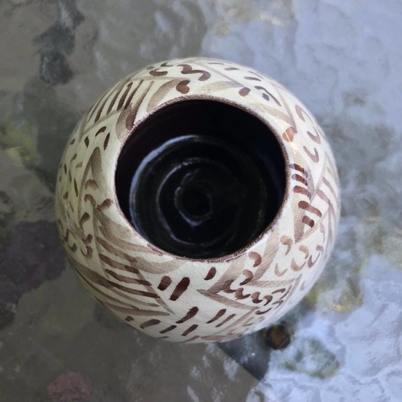 Brown and White Pottery Bud Vase or Pen-Pencil Holder - Picture 7 of 8